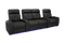 Valencia 2025 New Verona Leather Home Theater Seating Power Headrest Row of 4 Loveseat Center, Black
