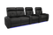 Valencia 2025 New Verona Leather Home Theater Seating Power Headrest Row of 4 Loveseat Left, Black