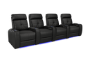 Valencia 2025 New Verona Leather Home Theater Seating Power Headrest Row of 4, Black