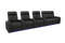 Valencia 2025 New Verona Leather Home Theater Seating Power Headrest Row of 5 Loveseat Right, Black