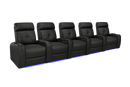 Valencia 2025 New Verona Leather Home Theater Seating Power Headrest Row of 5, Black