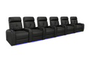 Valencia 2025 New Verona Leather Home Theater Seating Power Headrest Row of 6, Black