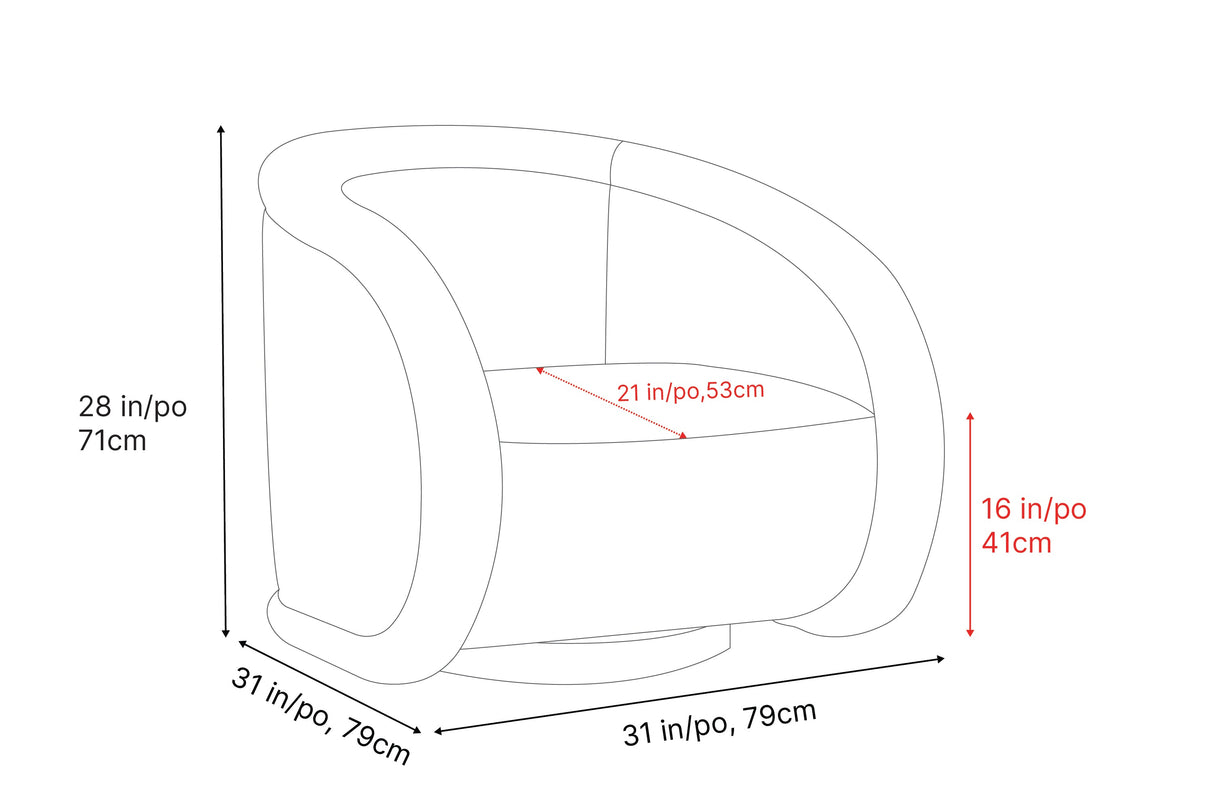 Violet Fabric Swivel Chair