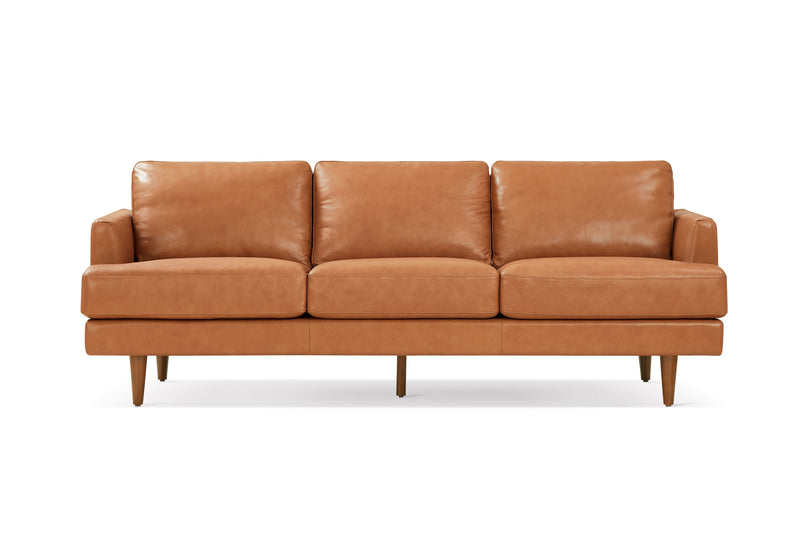 Valencia Grosseto Top Grain Leather Three Seats Sofa, Cognac