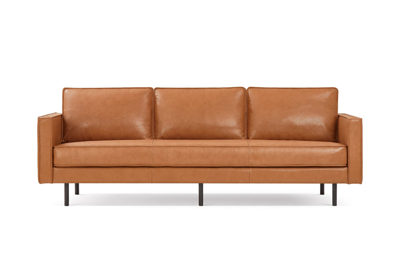 Valencia Varese Top Grain Leather Three Seats Sofa, Cognac