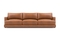Valencia Serena Leather Three Seats Sectional Sofa, Cognac