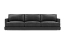 Valencia Serena Leather Three Seats Sectional Sofa, Black