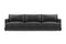 Valencia Serena Leather Three Seats Sectional Sofa, Black