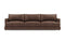 Valencia Serena Leather Three Seats Sectional Sofa, Brown