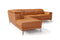 Valencia Pista Modern Top Grain Leather Reclining Sectional Sofa with Left-Hand Facing Chaise, Cognac