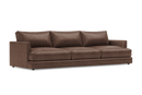 Valencia Serena Leather Three Seats Sectional Sofa, Brown