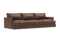 Valencia Serena Leather Three Seats Sectional Sofa, Brown