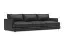 Valencia Serena Leather Three Seats Sectional Sofa, Black