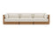 Valencia Elise Fabric Sectional Outdoor Three Seats Sofa, Beige