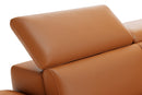 Valencia Pista Modern Top Grain Leather Reclining Sectional Sofa with Right-Hand Facing Chaise, Cognac