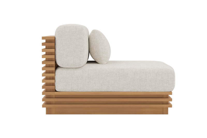 Valencia Elise Fabric Sectional Outdoor Armless Piece, Beige
