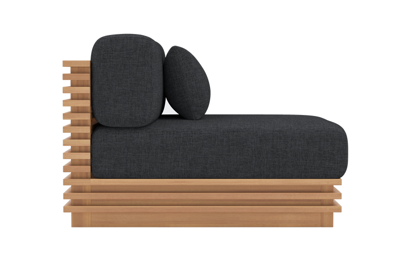 Valencia Elise Fabric Sectional Outdoor Armless Piece, Black