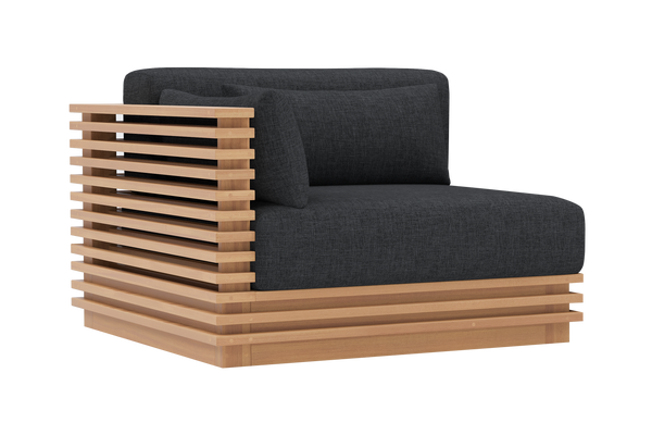 Valencia Elise Fabric Sectional Outdoor Left-Arm Piece, Black
