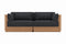 Valencia Elise Fabric Sectional Outdoor Loveseat Sofa, Black