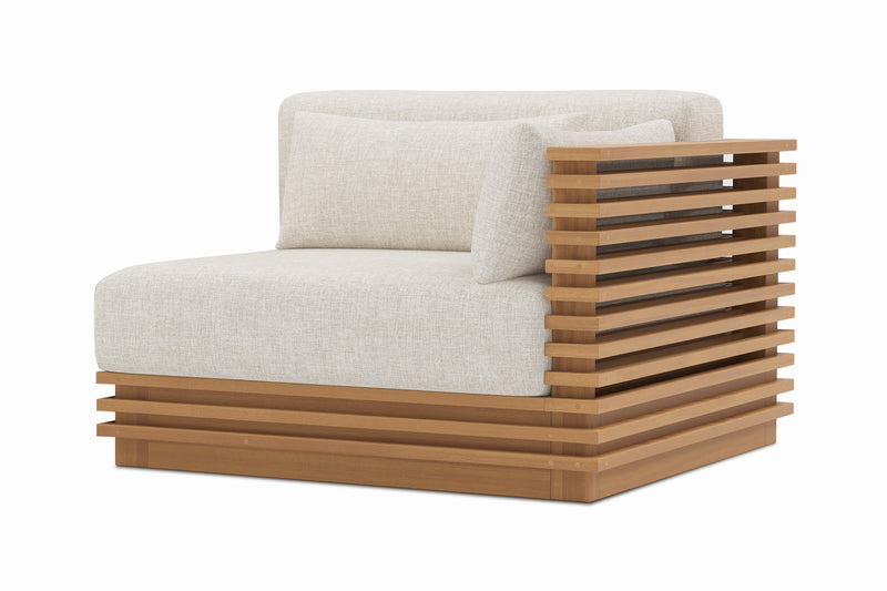 Valencia Elise Fabric Sectional Outdoor Right-Arm Piece, Beige