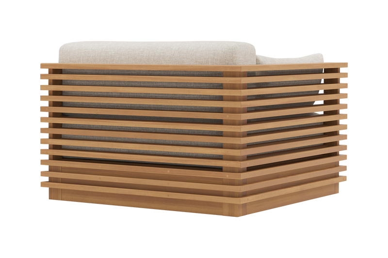 Valencia Elise Fabric Sectional Outdoor Right-Arm Piece, Beige