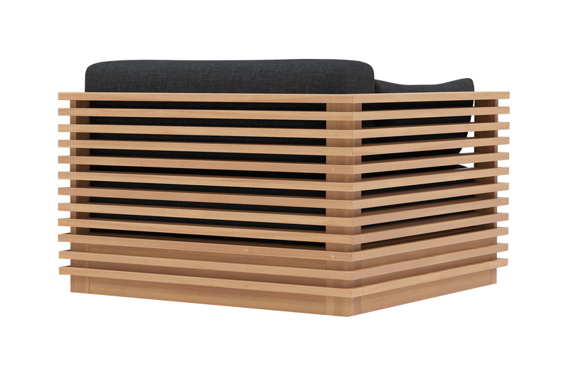 Valencia Elise Fabric Sectional Outdoor Right-Arm Piece, Black