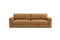 Valencia Zaira Leather Wide Sofa, Camel Brown