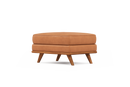 Valencia Artisan Top Grain Leather Ottoman, Cognac