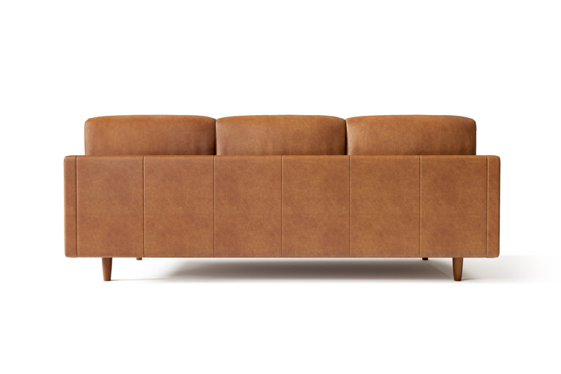 Valencia Toulon Leather Three Seats Sofa, Cognac