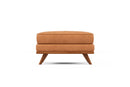 Valencia Artisan Top Grain Leather Ottoman, Cognac