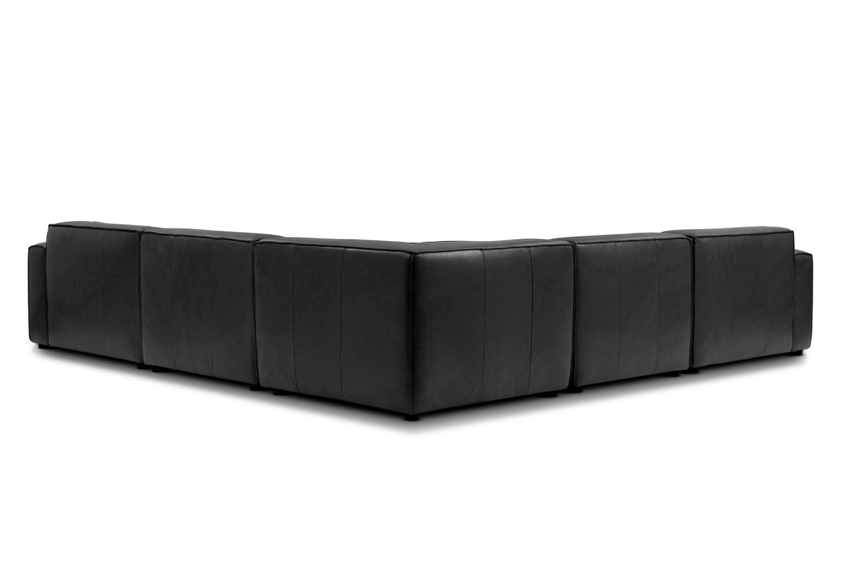Nathan Leather Theater Lounge Modular Sofa