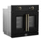 FORNO Asti 30" 3.58 cu. ft. French Door Electric Wall Oven with Air Fry, Self-Clean and Sous Vide in Black with Antique Brass Accents, FBOEL1333-30BLK