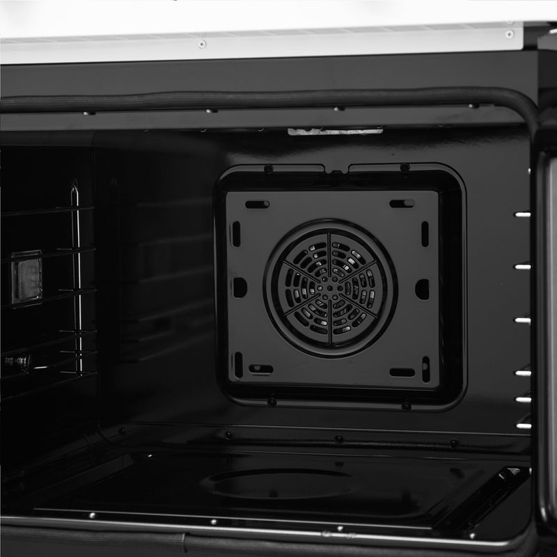 FORNO Asti 30" 7.36 cu. ft. French Door Double Electric Wall Oven with Air Fry, Self-Clean and Sous Vide in White with Antique Brass Accents, FBOEL1340-30WHT