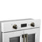 FORNO Asti 30" 3.58 cu. ft. French Door Electric Wall Oven with Air Fry, Self-Clean and Sous Vide in White with Antique Brass Accents, FBOEL1333-30WHT