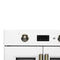 FORNO Asti 30" 3.58 cu. ft. French Door Electric Wall Oven with Air Fry, Self-Clean and Sous Vide in White with Antique Brass Accents, FBOEL1333-30WHT