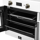FORNO Asti 30" 3.58 cu. ft. French Door Electric Wall Oven with Air Fry, Self-Clean and Sous Vide in White with Antique Brass Accents, FBOEL1333-30WHT