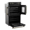 FORNO Asti 30" 7.36 cu. ft. French Door Double Electric Wall Oven with Air Fry, Self-Clean and Sous Vide in Black with Antique Brass Accents, FBOEL1340-30BLK