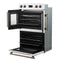 FORNO Asti 30" 7.36 cu. ft. French Door Double Electric Wall Oven with Air Fry, Self-Clean and Sous Vide in White with Antique Brass Accents, FBOEL1340-30WHT