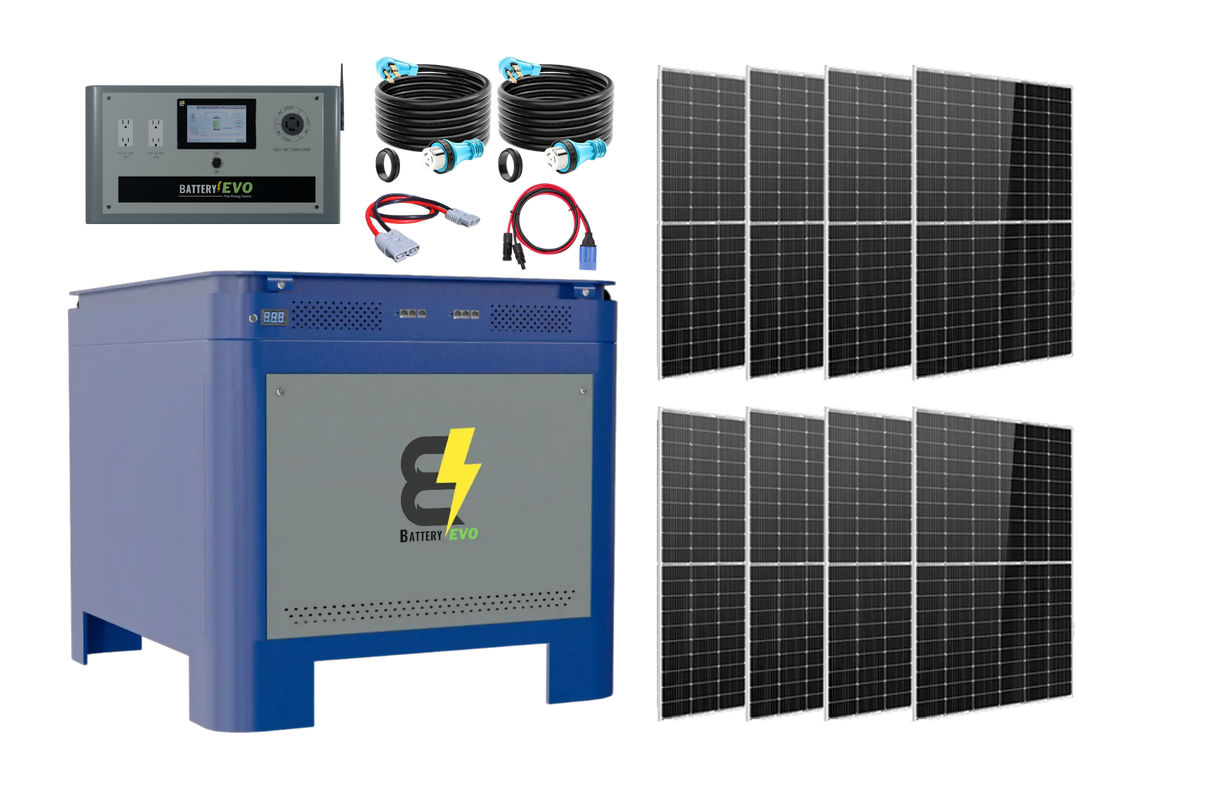 WALRUS PACIFIC 48V 62kWh Lithium Battery with 12.5kVA Inverter and 4.4kW Solar Panel AC 110/220V