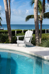 Panama Jack Polyresin Folding White Adirondack Chair