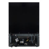 FORNO Bacchino 24" 51 Bottle 2 Zone Wine Cooler with LED Lighting and Triple Glass Door in Black with Antique Brass Accents, FWCDR6634-24KBLK