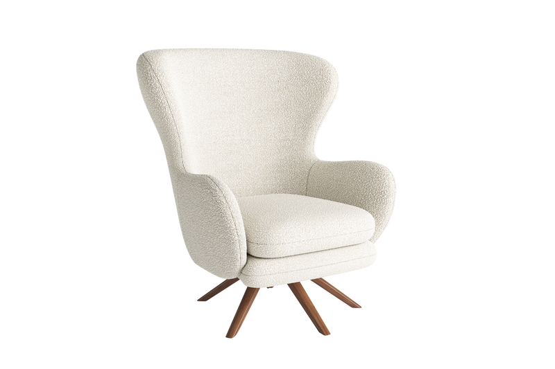 Valencia Winston Fabric Swivel Accent Chair, Beige