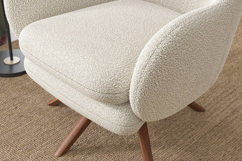 Valencia Winston Fabric Swivel Accent Chair, Beige