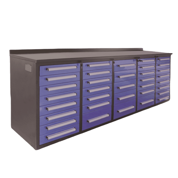 10ft Workbench Storage Cabinet with 35 Drawers