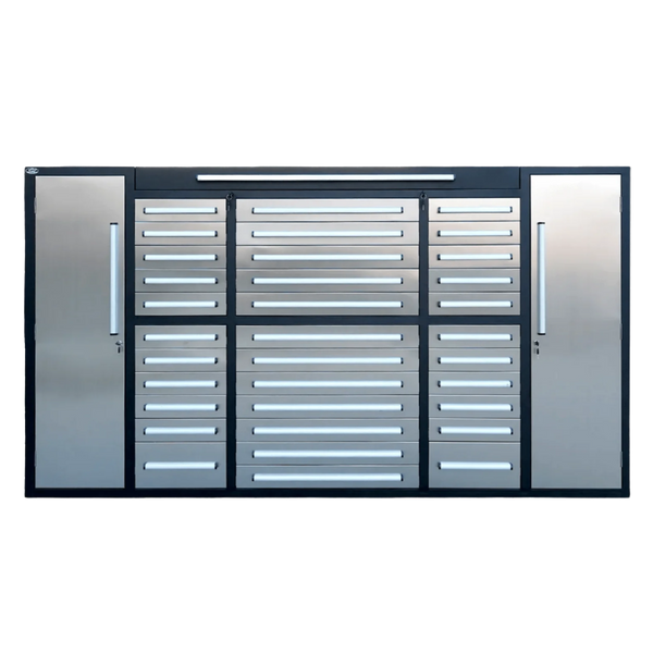 9' Garage Workbench Cabinet with 34 Drawers & 3 Cabinets