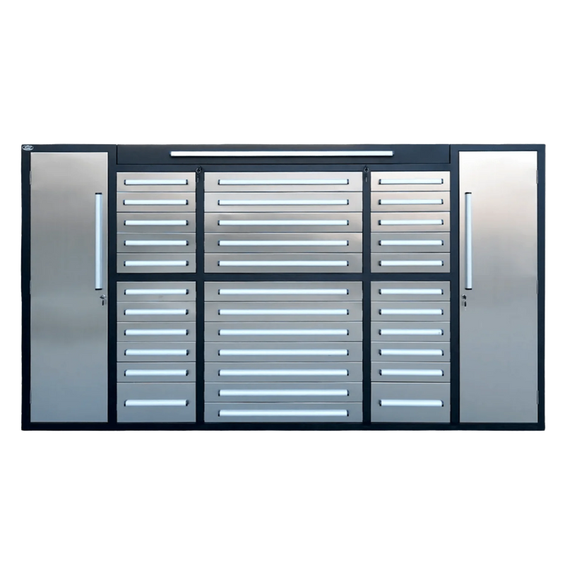 9' Garage Workbench Cabinet with 34 Drawers & 3 Cabinets