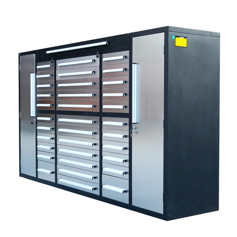 9' Garage Workbench Cabinet with 34 Drawers & 3 Cabinets