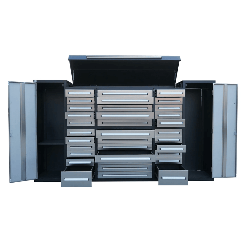 9' Garage Workbench Cabinet with 34 Drawers & 3 Cabinets