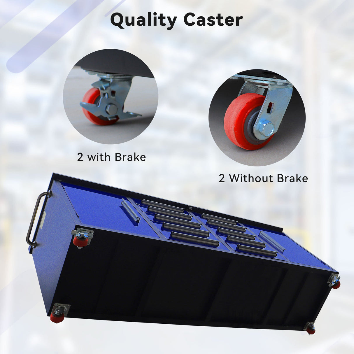 7ft 10-drawer Storage Workbench with Wheels