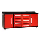 7ft 10-drawer Storage Workbench with Wheels